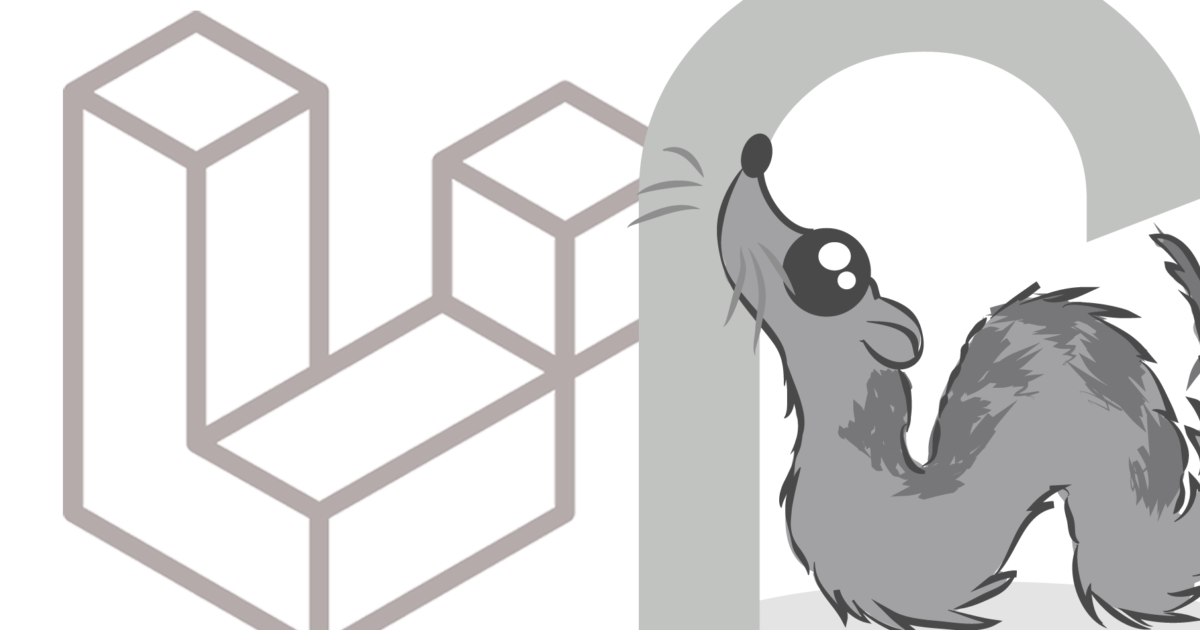 Header image for 'Laravel' blogs, showing the Laravel Logo and the RWD logo